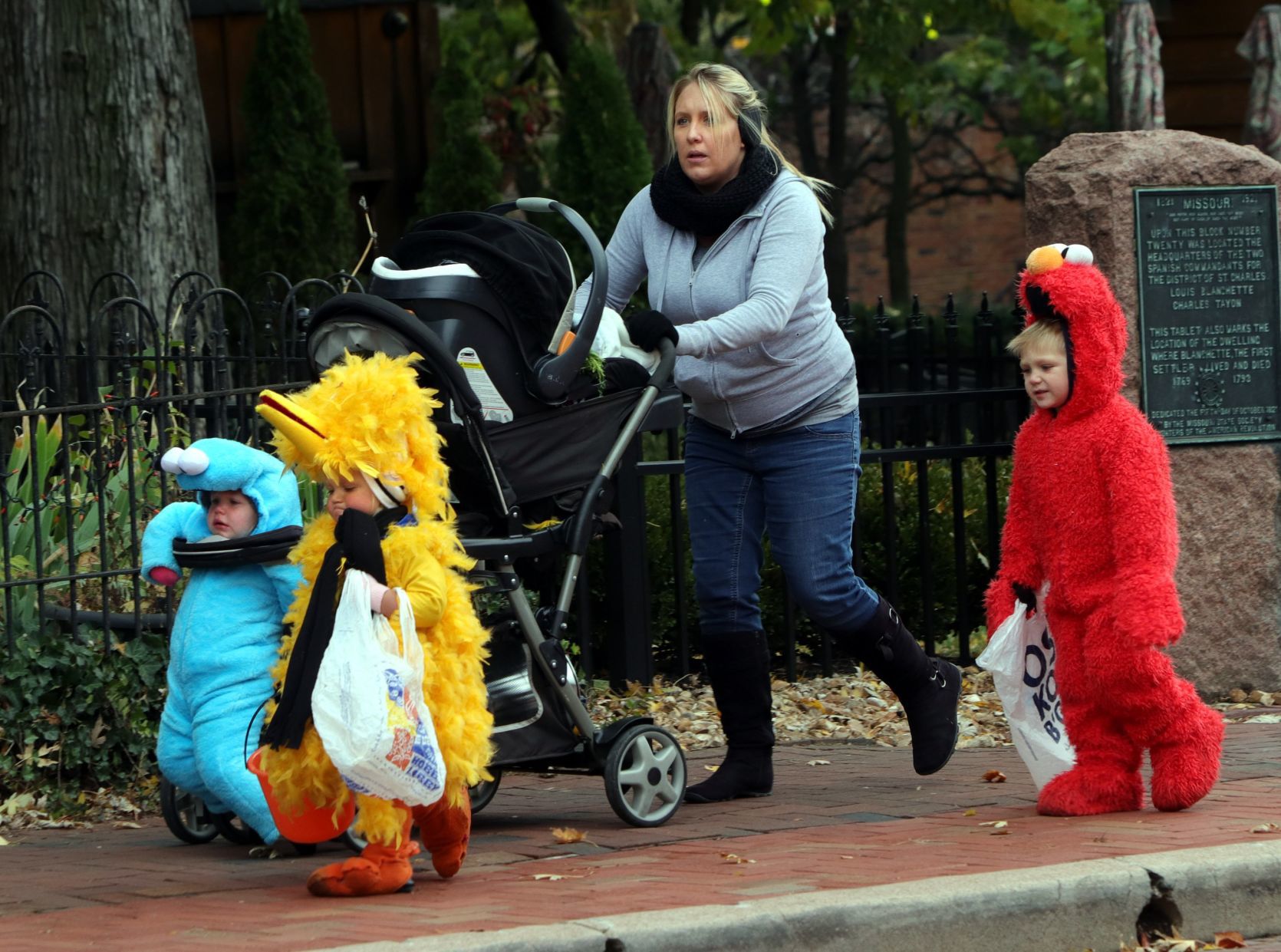 Trick or Treating along Historic Main Street in St. Charles